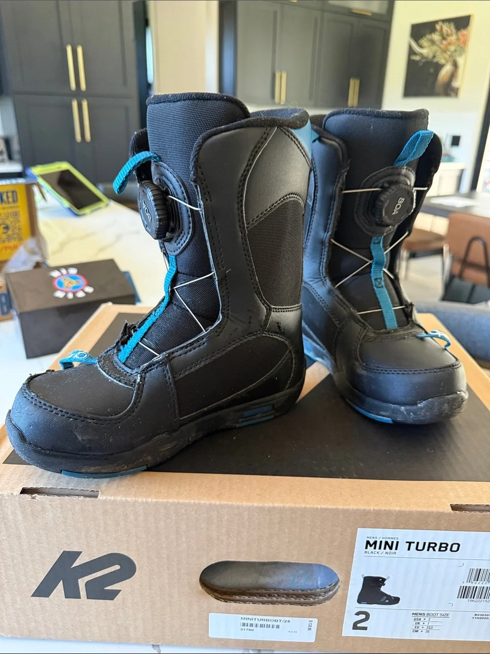 Mini Turbo Kids Black & Blue Snowboard Boots